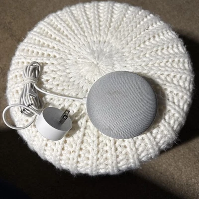 Google Home Mini 10395A-HOA Smart Speaker with Google Assistant Chalk Grey Used - Image 1 of 4