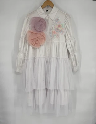 Vestido Camisa Midi N by Nancy Mujer S Caprichoso Avant Garde Indie Arte para Usar Foto 1 de 4