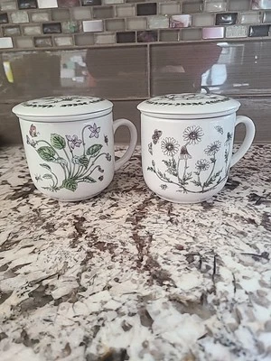 Floral Print Tea Infuser Mugs With Lids (2) - Image 1 of 4