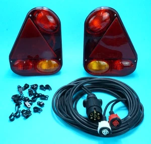 Radex 2900 Rear Trailer Lamps with 6m Harness Loom fitted with 7 Pin Plug - Picture 1 of 2