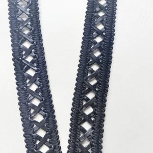 50 Yards 2cm Wide Faux Leather Braided Cord Woven Flat Rope Trims Craft Costumes - Picture 1 of 13