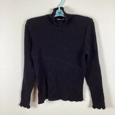 Suéter para mujer Nine & Company PXL Petite manga larga negro liso excelente Foto 1 de 4