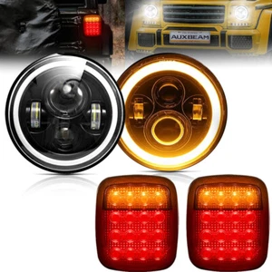 Combo de faros LED de 7" Hi/Lo + luces traseras con señal de giro inversa para Jeep TJ CJ - Imagen 1 de 12