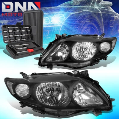 PARA TOYOTA COROLLA E140 2009-2010 NEGRO TRANSPARENTE FARO ESQUINERO FARO + HERRAMIENTAS Foto 1 de 4