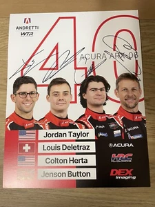 Jenson Button, Colton Herta, Taylor, Deletraz, Signed 2024 WTR IMSA Promo Card - Picture 1 of 2