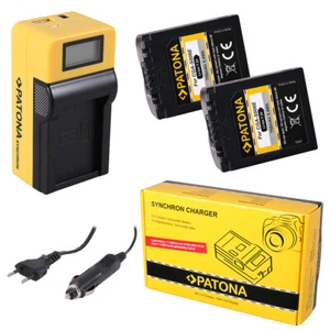 2x Patona Akku + Ladegerät Synchron LCD USB für Lumix DMC-FZ7EB-S - Bild 1 von 1