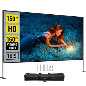 VEVOR Écran de Projection avec Support Toile de Projection 150" 381 cm Extérieur - Afbeelding 1 van 12