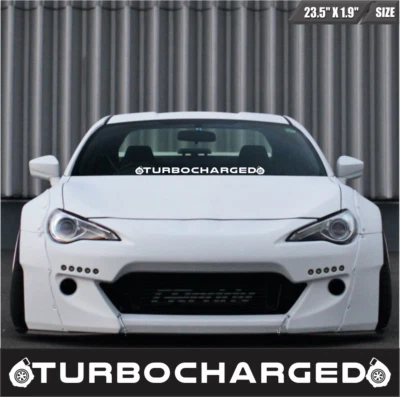 Pegatina para parabrisas turboalimentada pancarta vinilo calcomanía pegatina para parachoques  Foto 1 de 3