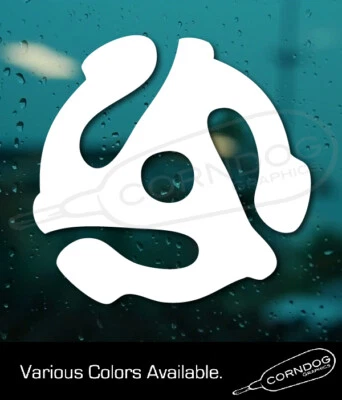 45 Adaptador PEGATINA VINILO CALCOMANÍA DISCO VINILO MÚSICA LP Foto 1 de 3