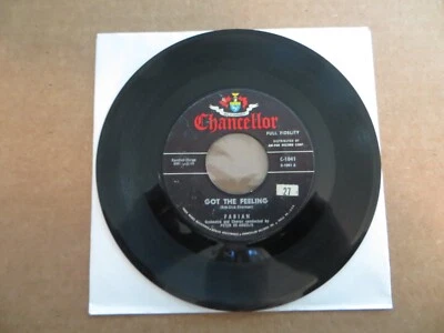Fabian – Got The Feeling - 1959 - Chancellor C-1041 7" Single VG/Generic - Image 1 of 2