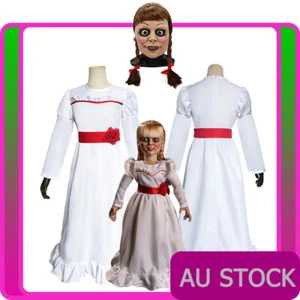 Ladies Conjuring Doll Annabelle Costume Cosplay Colombian Bride Halloween Dress - Picture 1 of 10