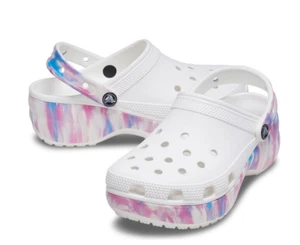 Crocs Plataforma Clásica Dream Zueco Blanco/Multi EE. UU. Talla M3/W5 Nuevo - Imagen 1 de 3