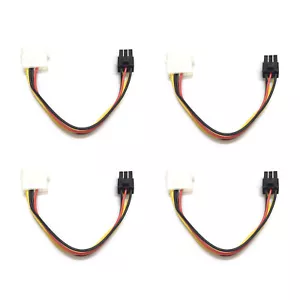 4Pack 4-Pin Molex to 6-Pin PCI-Express Video Card Power Converter Adapter Cable - Picture 1 of 11