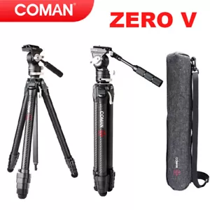 Coman Zero V Portable Carbon Fiber Travel Tripod Arca-Swiss Mount Quick Release - Picture 1 of 6
