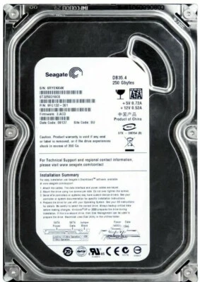 Hard Drive Seagate DB35.4 ST3250310CS 250GB SATA II 7200 RPM 8MB Cache 3.5 Inch - Image 1 of 3