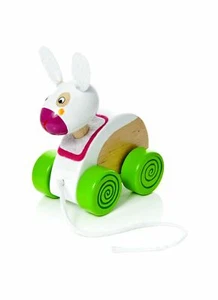 Small Baby Pull Along Wooden Toy Dog Boy or Girl - Picture 1 of 5