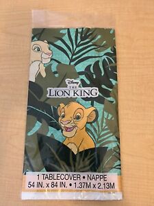 Walt Disney THE LION KING Simba Nala Birthday Plastic TABLECOVER 54" X 84" NEW