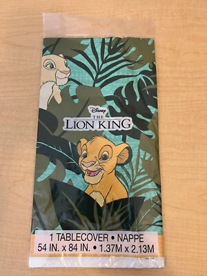 CUBIERTA DE MESA DE PLÁSTICO PARA CUMPLEAÑOS Walt Disney EL REY LEÓN Simba Nala 54" X 84" NUEVA Foto 1 de 3