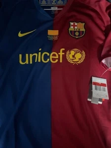 ANDRES INIESTA #8 BARCELONA 2008 2009 HOME JERSEY Original Copa Del Rei  Size L - Picture 1 of 3