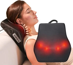 Neck Massager with Heat, 3D Kneading Massage Pillow for Pain Relief, Massagers f - Picture 1 of 24