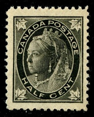 Canadá Scott 66 1/2c Black Leaf Edición MNH VF Cat $80 Foto 1 de 2
