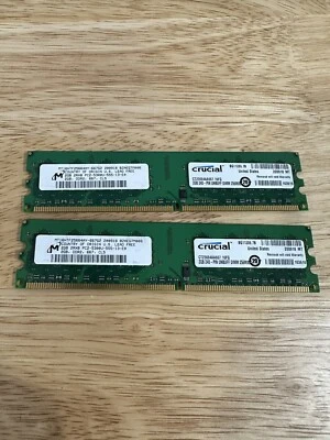 4GB 2 x 2GB Crucial CT25664AA667.16FG DDR2-667 PC2-5300 240-Pin Desktop RAM - Image 1 of 2