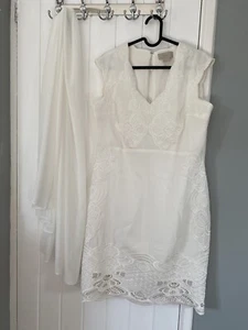 COAST 12 Cream Dress Embroidered A-line Shift Registry Hen Engagement Party - Picture 1 of 6