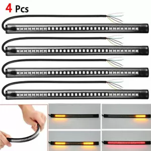 4x Tira de luz trasera de motocicleta 48LED para motocicleta freno de parada de giro Lámpara de señal de giro - Imagen 1 de 12