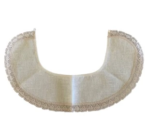 Aida Collar for DIY Counted Cross Stitch 18 Count Ecru Stitched Hem Pearl Button - Picture 1 of 4