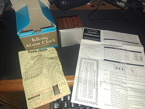 VTG TESTED WORKING  Micronta Vox Clock 2 63/903 Talking Alarm Clock CIB Complete Cover