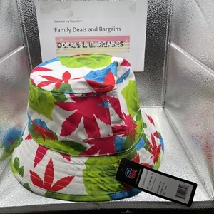 New City Hunter Bucket Tropical Beach Hat Hemp Leaf Rose Cannabis - Picture 1 of 4