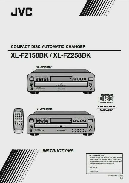 JVC - XL-FZ158BK / XL-FZ258BK CD Changer - Operating Instruction - USER MANUAL  - Image 1 of 1