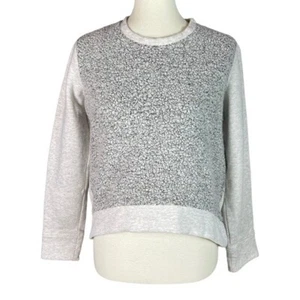 Athleta grau Sherpa strukturiert Wollmischung High Low Relaxed Sweatshirt Damen XS - Bild 1 von 10