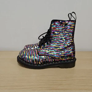 Dr Martens 1460 Pascal Reversible Rainbow Sequin Festival Boots Uk 4 Eu 37 #2 - Picture 1 of 9