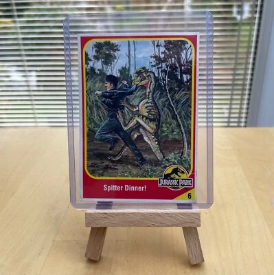 Vintage Kenner Jurassic Park Collector Card - #6 Dilophosaurus - Spitter Dinner - Image 1 of 2