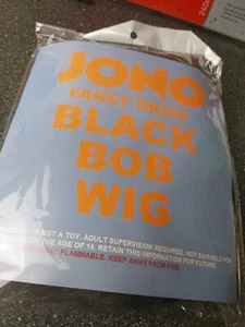 MEN'S SHORT BOB STYLE BLACK FANCY DRESS Jono WIG Brand New - Picture 1 of 4