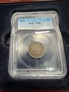 ICG Graded 1874 Indian Head Cent VG8 - Picture 1 of 2