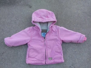 C.E. SCHMIDT Pink Canvas Jacket Heavy Coat Sherpa Lined Girls 12m - Picture 1 of 4