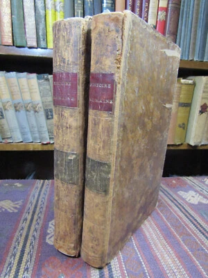 1791 w/ MAP Ferguson HISTOIRE- REPUBLIQUE ROMAINE Fall of Rome Rare Leather Book - Image 1 of 4