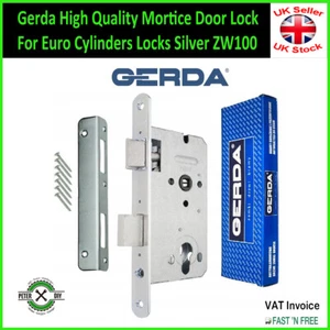 Gerda High Quality Mortice Door Lock For Euro Cylinders Locks Silver ZW100 - Picture 1 of 2