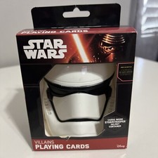 New DISNEY STAR WARS Villains Playing Cards Storm Trooper Helmet Case Game
