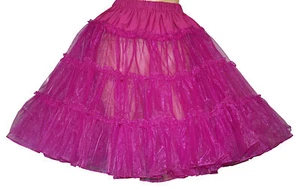 FUCHSIA SQUARE DANCE CRINLOLINE POODLE SKIRT SiZe L/3X Waist 35"-42" - Afbeelding 1 van 1