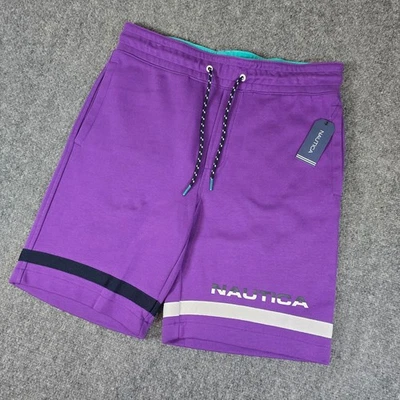 Pantalones Cortos de Salón Nautica Púrpura Cintura Elástica Informales Ropa Activa Para Hombres Talla S Foto 1 de 4