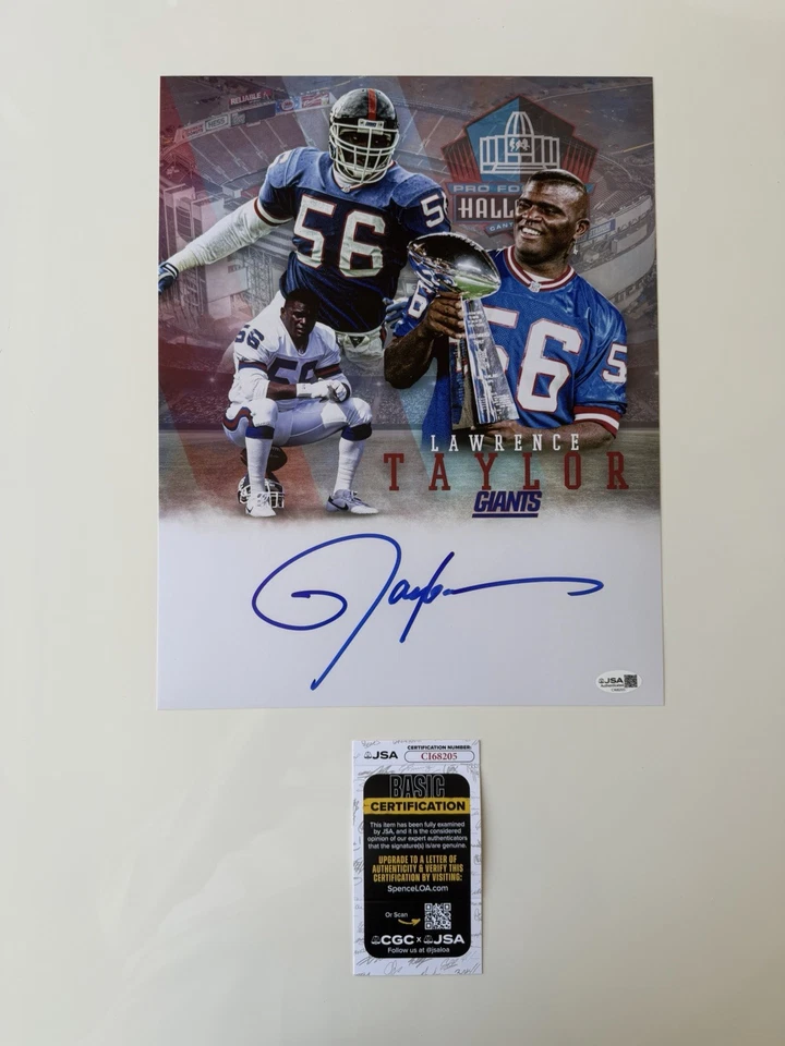 Lawrence Taylor New York Giants Autographed 11x14 Photo Edit JSA COA - Image 1 of 1