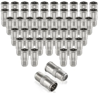 Poppstar 50x SAT F-Quickstecker Kupplung für Koaxialkabel - Antennenkabel - Bild 1 von 3