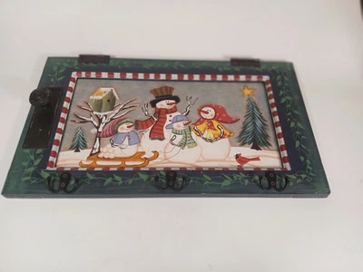 Linda decoración para colgar en pared de madera de Navidad con muñecos de nieve trineo 24 pulgadas por 14 pulgadas Foto 1 de 4