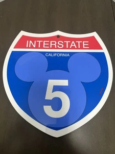Authentic Disney Parks Disneyland 1990's INTERSTATE 5 MICKEY MOUSE Ears Sign 12" - Picture 1 of 3