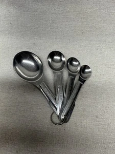 Vintage Ekco Messlöffel Edelstahl 4er Set am Ring - verschachtelt - Bild 1 von 3