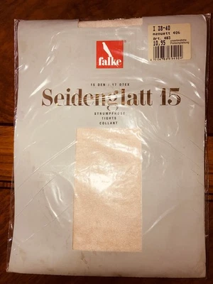 Vintage Strumpfhose glänzend FALKE SEIDENGLATT 15 DEN Gr.38-40 menuett - Bild 1 von 2