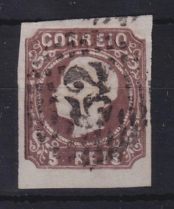 Portugal 1862 King Luis I 5 Reis Mi. No. 12 I with dot grate No. O 52 - Picture 1 of 1